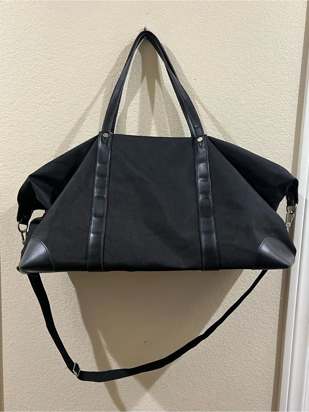 Chrysler black Nylon Travel Duffel Bag with Shoulder Strap